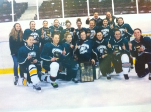 The girls' hockey team after winning WCSAA.